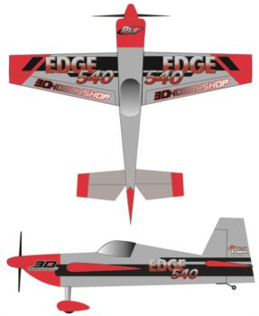 3DHS Edge 540 Silver 1 Graphic Package